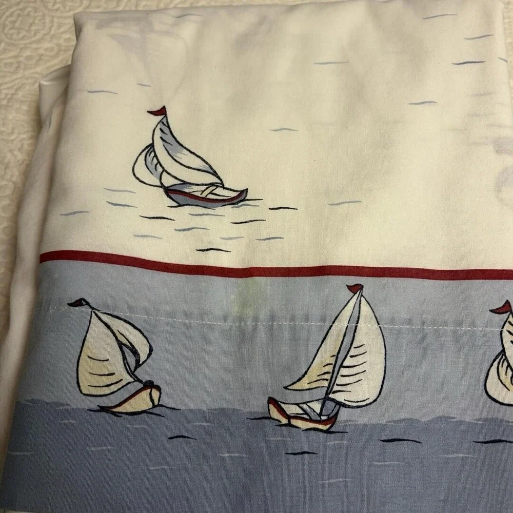 Twin Nautical Sailboat Sheet Set Microfiber Coastal Beach Bedding